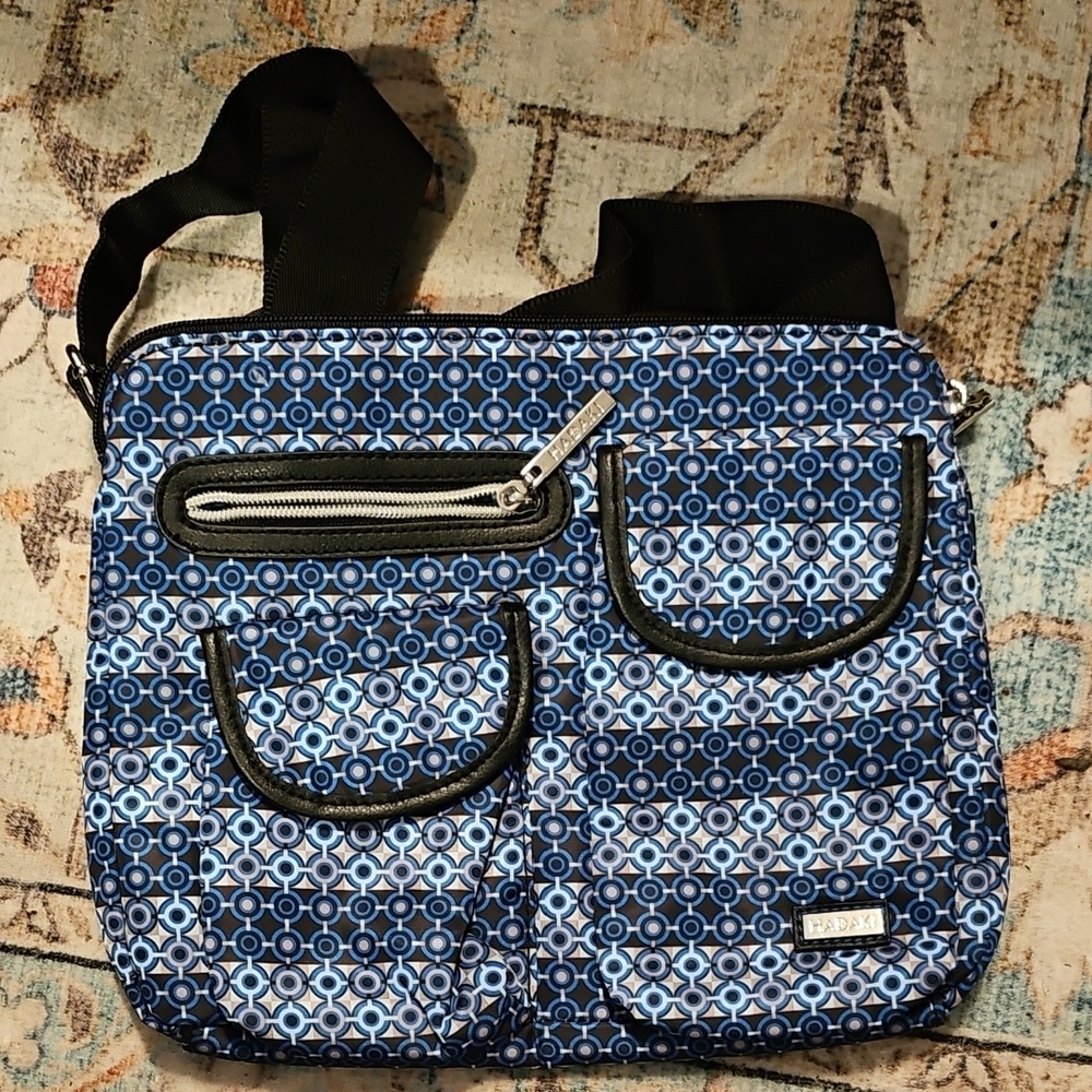 Blue Patterned Hadaki Crossbody Bag for Men